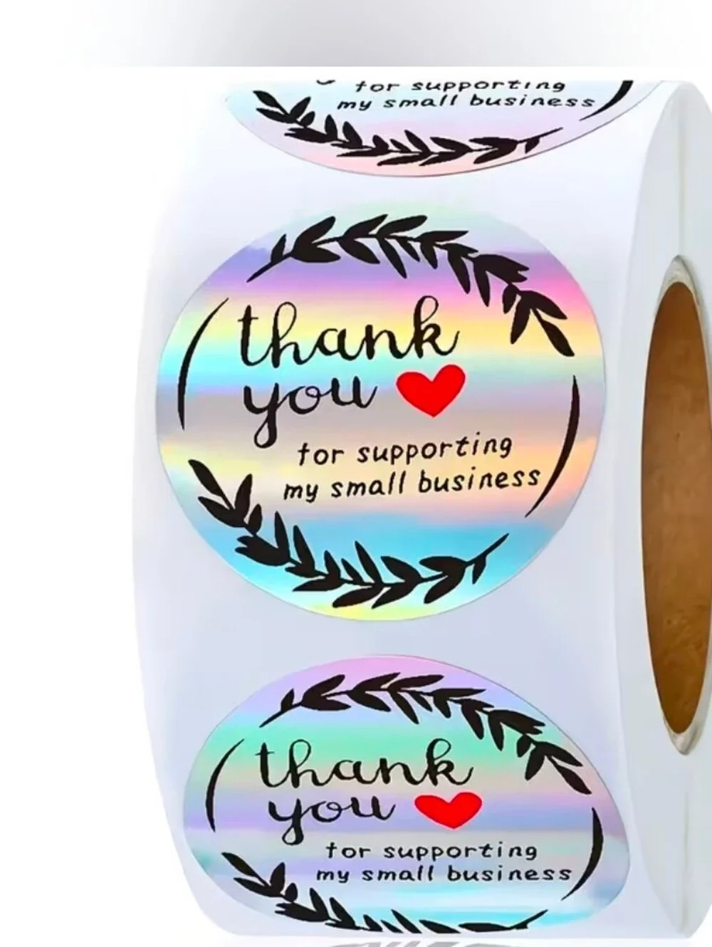 500 ct Holographic Thank You for Supporting My Small Business Stickers,NIP